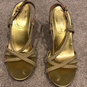 Miu miu gold and rope sandals